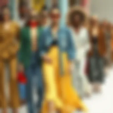 A collage of diverse clothing styles representing contemporary fashion