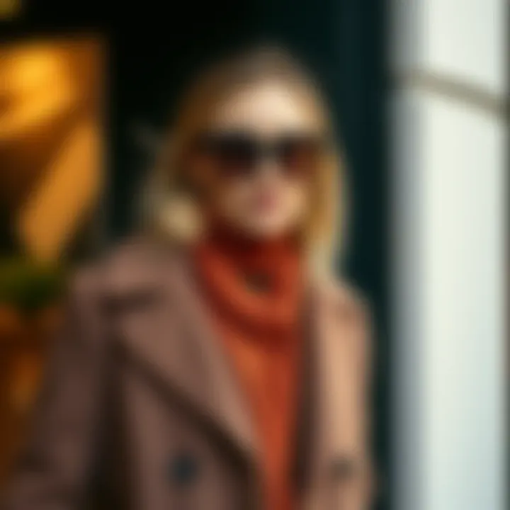 Stylish alpaca coat paired with fashionable accessories