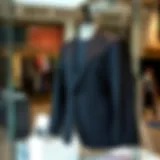 Elegant charcoal blazer on a fashion-forward display