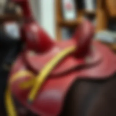 Measuring tape on a horse saddle