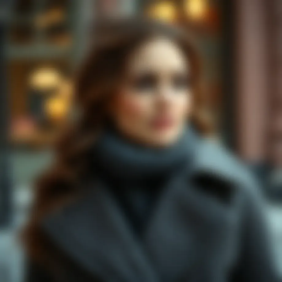 Elegant Ayhan kaşe kaban showcasing winter fashion