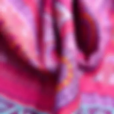 Close-up of vibrant Ayrobin shawl textures