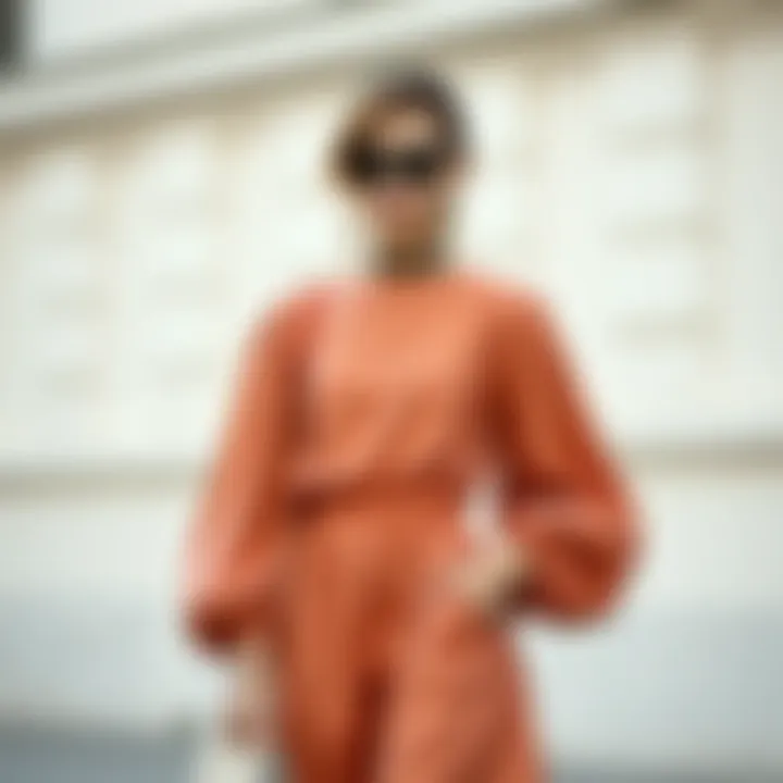 Fashionable balloon sleeve dress accessorized for a trendy look