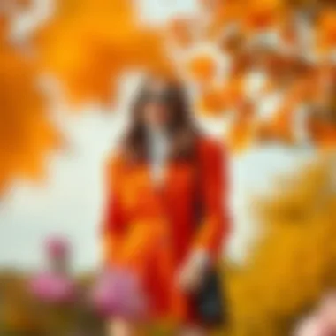 Chic ensemble featuring seasonal colors in dual format