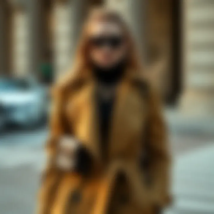 Chic trench coat paired with elegant accessories