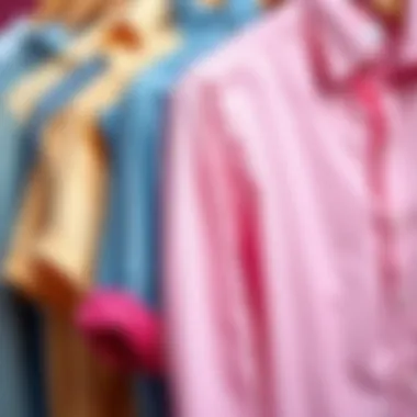 Variety of fabrics and cuts for pink shirts