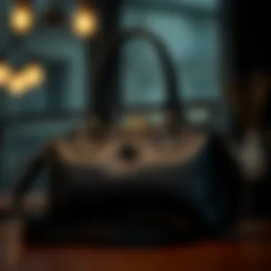 Elegant black handbag highlighting its stylish design