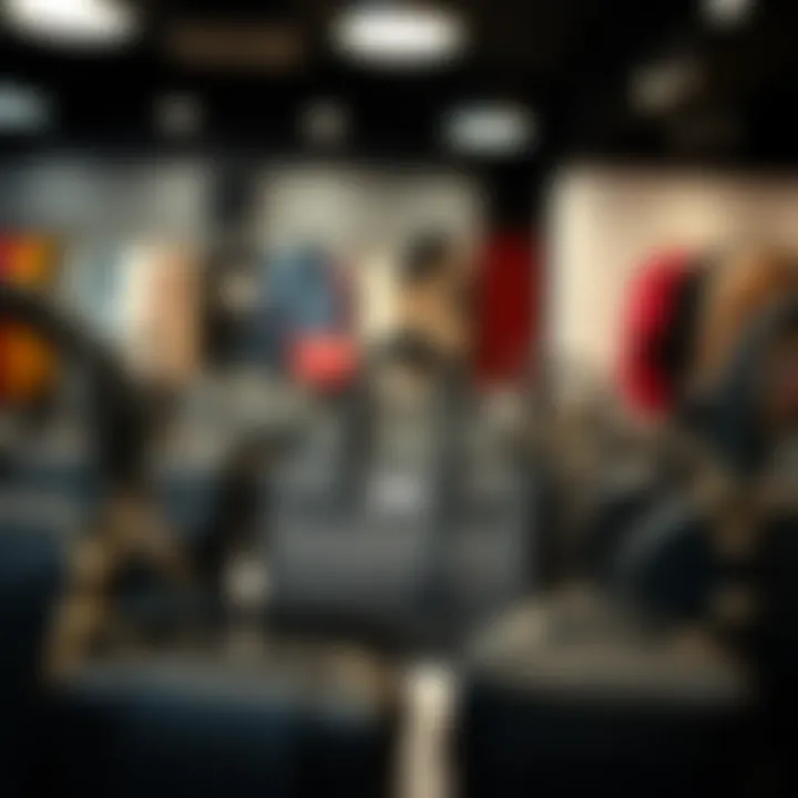 Variety of black handbags displayed in a fashion setting