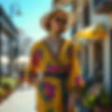 Elegant summer outfit showcasing vibrant colors and patterns