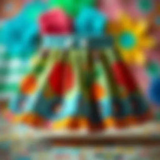 Charming baby skirt design showcasing vibrant colors and patterns