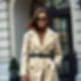 Elegant beige overcoat styled for a chic look