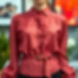 Stylish belted blouse showcasing elegant design