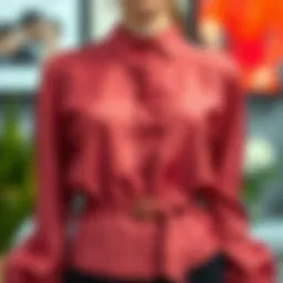 Stylish belted blouse showcasing elegant design