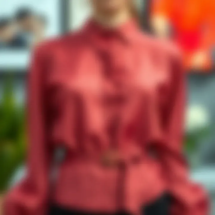 Stylish belted blouse showcasing elegant design