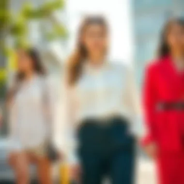 Fashionable outfit combinations featuring belted blouses