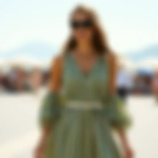 Summer Elegance: The Belted Dress Elegant belted dress elegantly styled for a summer outing