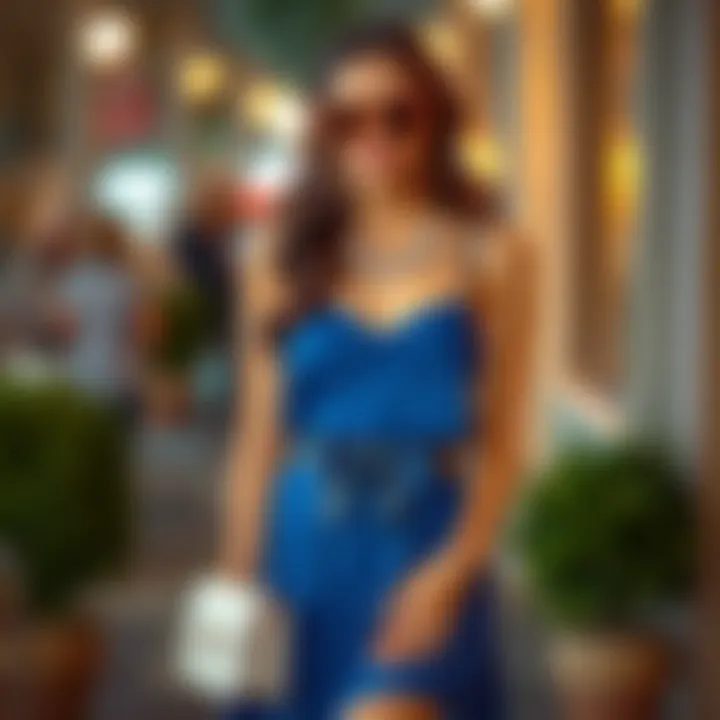 Trendy belted dress paired with chic accessories for a night out