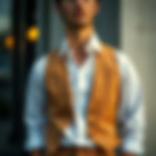 Elegant combination of a white shirt and a stylish vest