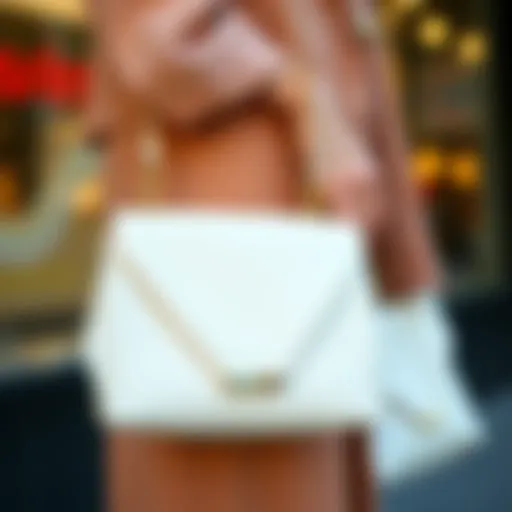 Elegant white clutch bag paired with a chic outfit