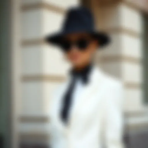 Elegant black and white outfit showcasing style