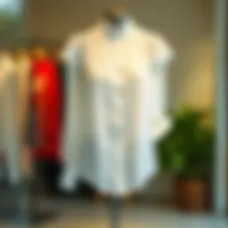 Elegant white sheer blouse on display