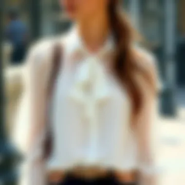 Combining a white tulle blouse with different outfits