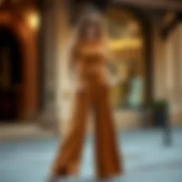 Chic wide-leg trousers styled with a modern top