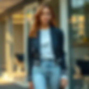 Casual blazer jacket paired with jeans