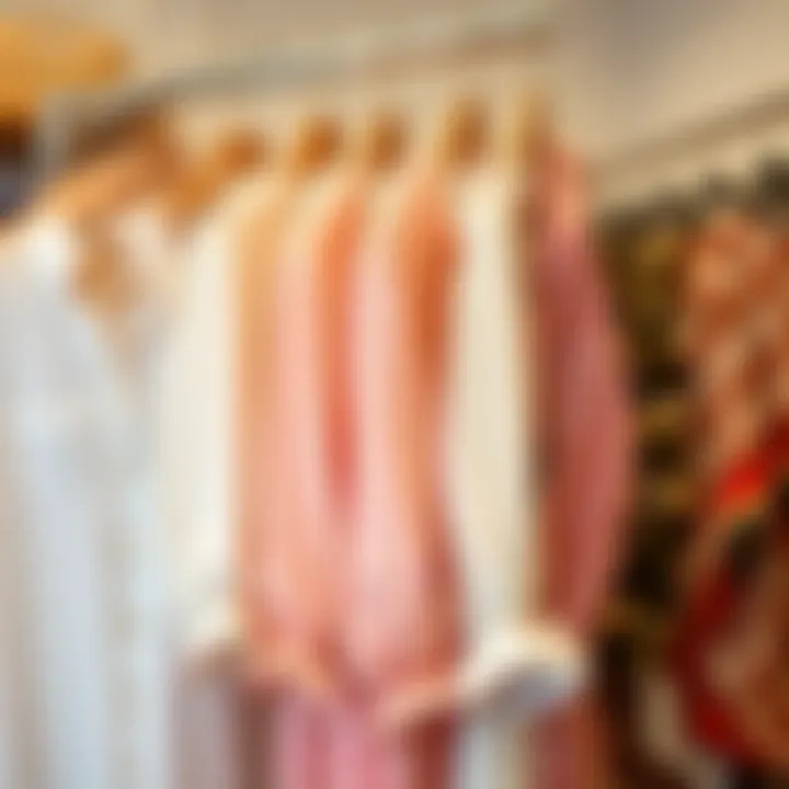 Stylish blouse collection on a rack