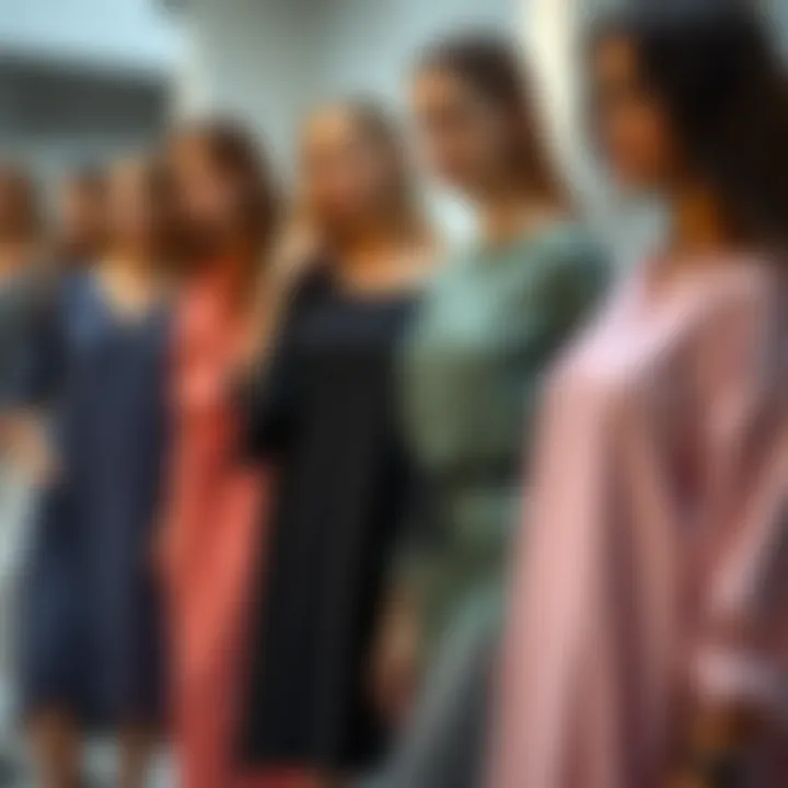 Different body types wearing straight tunics