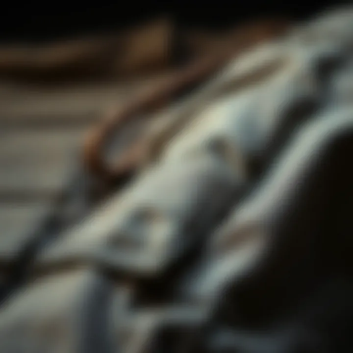 Close-up of fabric textures of cargo pants