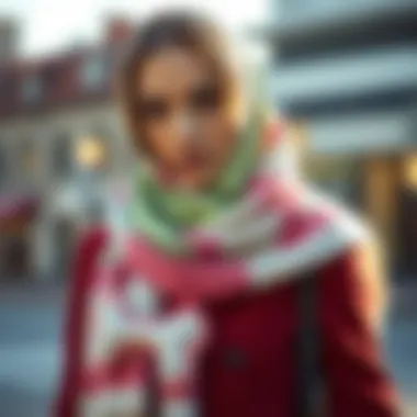 Elegant scarf styled with a unique bone shape