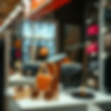 Stylish accessories on display in a central store