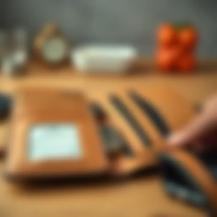 Functional wallet layout with organizational compartments