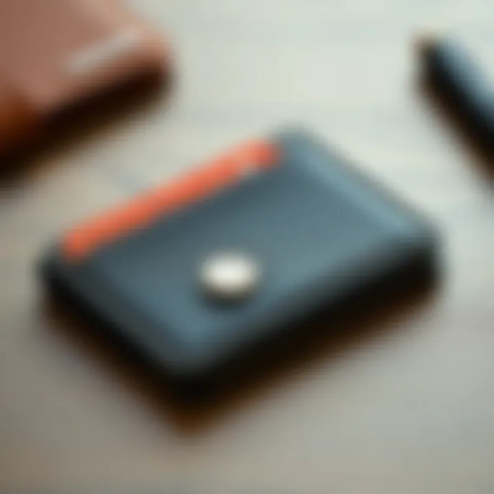 Sleek wallet with modern design elements