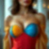 Elegant bustier in vibrant colors