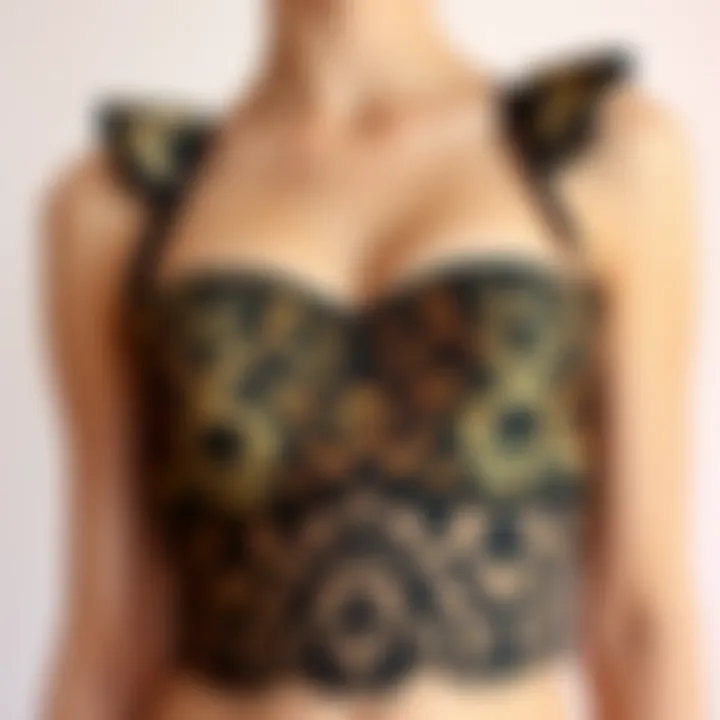 Stylish bustier showcasing unique patterns