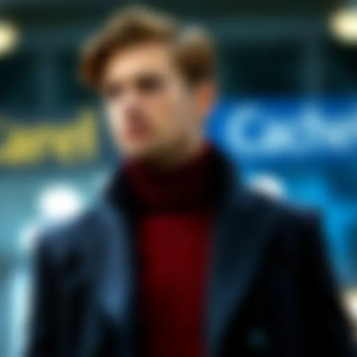 Stylish combination of Cacharel sweater with formal attire