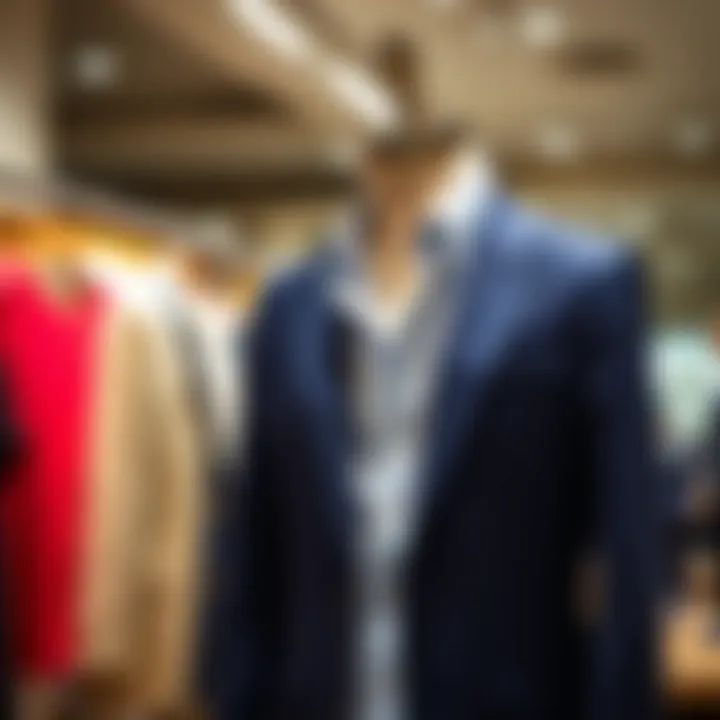 A stylish blazer paired with a classic shirt on a mannequin