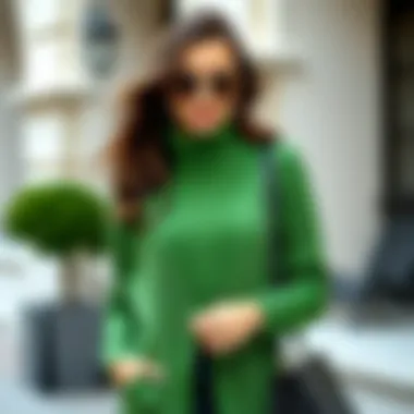 Chic green cardigan ensemble