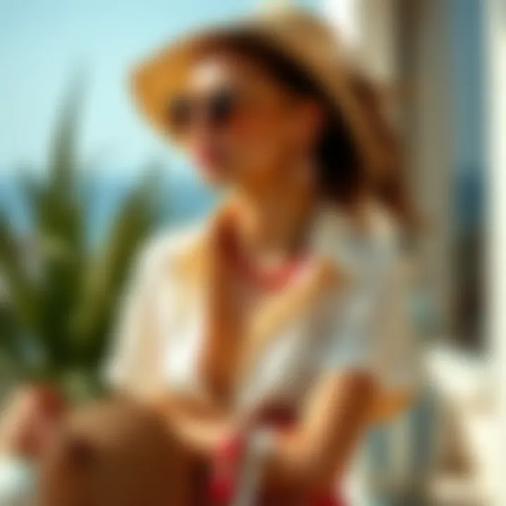 Chic combination of summer attire with accessories