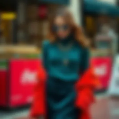 Chic layering with a velvet skirt