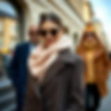 Chic wool coat paired with trendy accessories