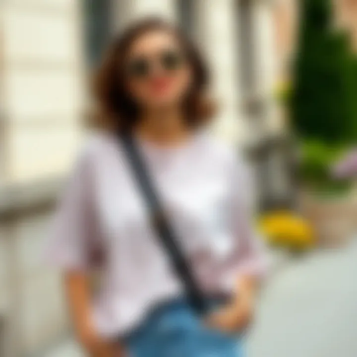 Comfortable oversized t-shirt styled for a laid-back outing