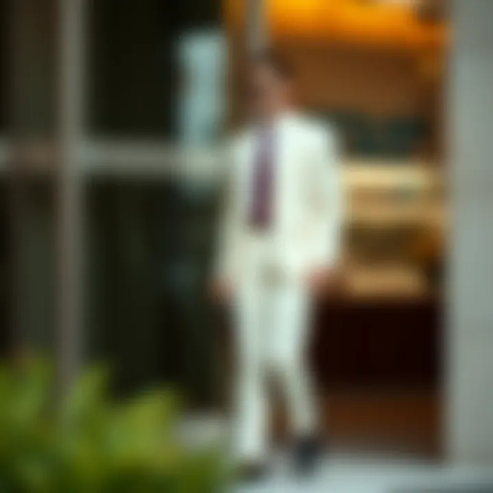 Stylish cream suit outfit for a formal event