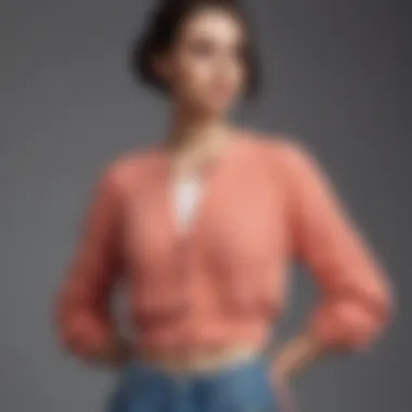 Stylish crop cardigan displayed on a mannequin