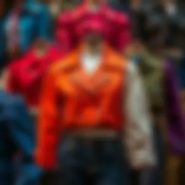 Diverse Styles of Cropped Jackets A collage of various cropped jacket styles in different colors and materials