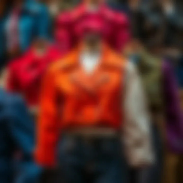 Diverse Styles of Cropped Jackets A collage of various cropped jacket styles in different colors and materials