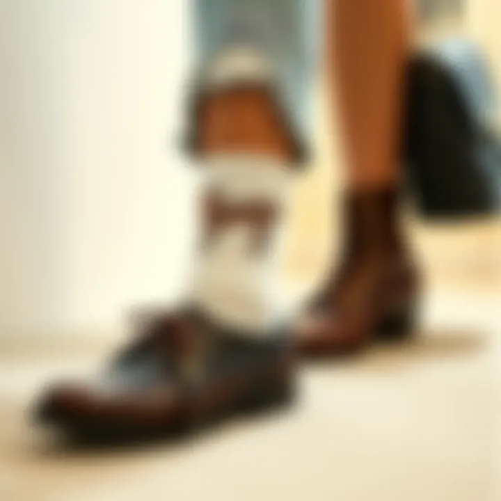 Comfortable socks paired with stylish footwear
