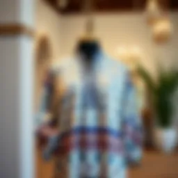 Elegant patterned tunic displayed in a stylish setting